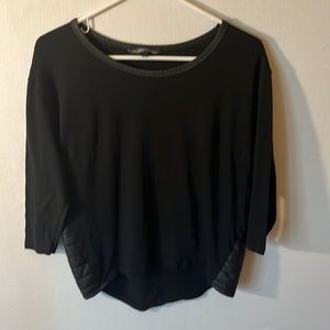 Victoria's Secret Oversized 3/4 Sleeve Tee with Leather patches